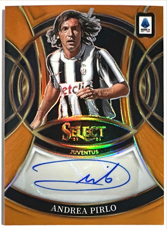 2025-26 Select Serie A Andrea Pirlo Auto 39/49 Orange Prizm Signatures Juventus