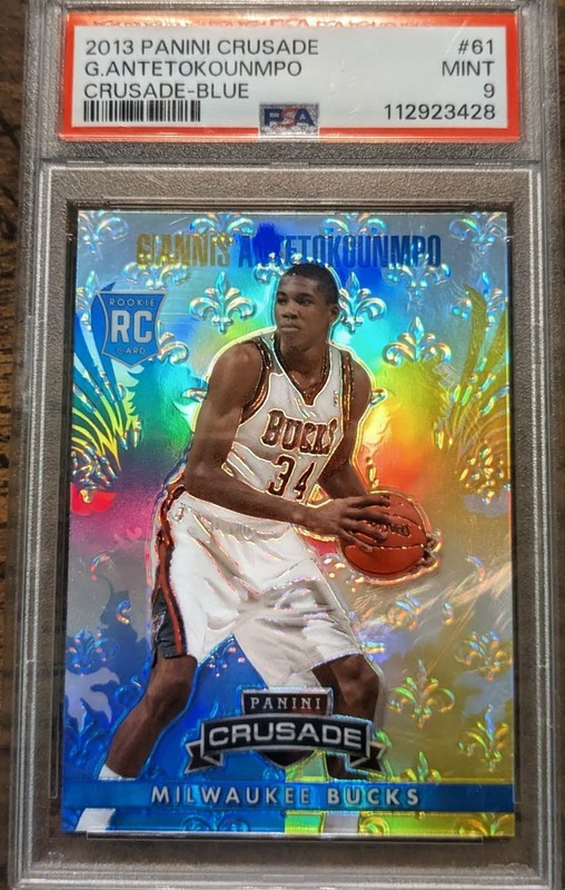 2013-14 Panini Crusade Giannis Antetokounmpo Blue RC #61 PSA 9