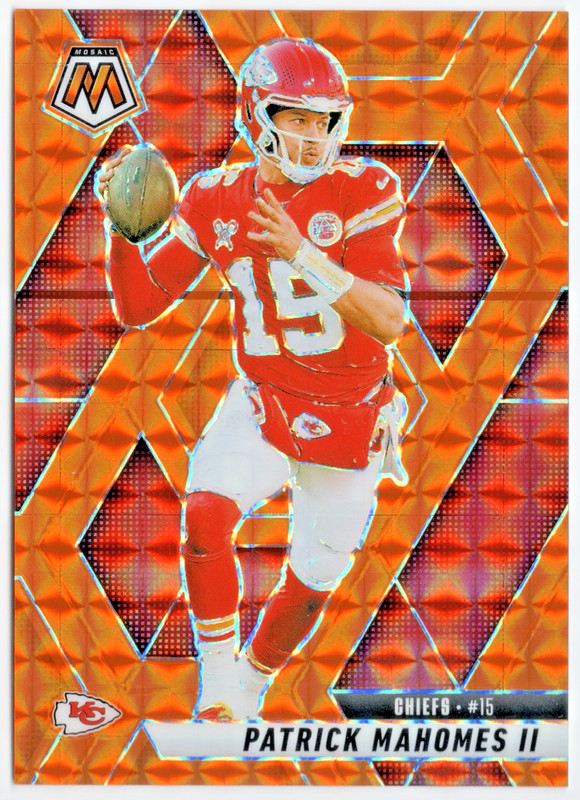2025 Panini Mosaic Patrick Mahomes II Orange Prizm /199 Chiefs #200 SP MVP 🔥📈