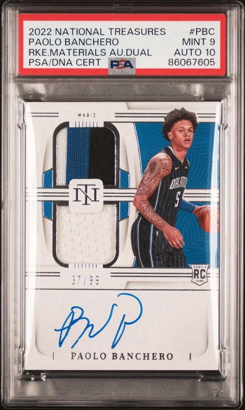 2022 National Treasures Paolo Banchero Rookie Patch Auto /99 PSA 9 / 10 Auto 🔥