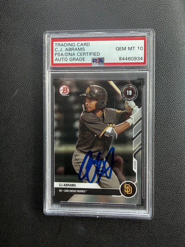 Bowman C.J. Abrams Bowman Next Hard Signed Auto PSA/DNA 10 Padres 84460934