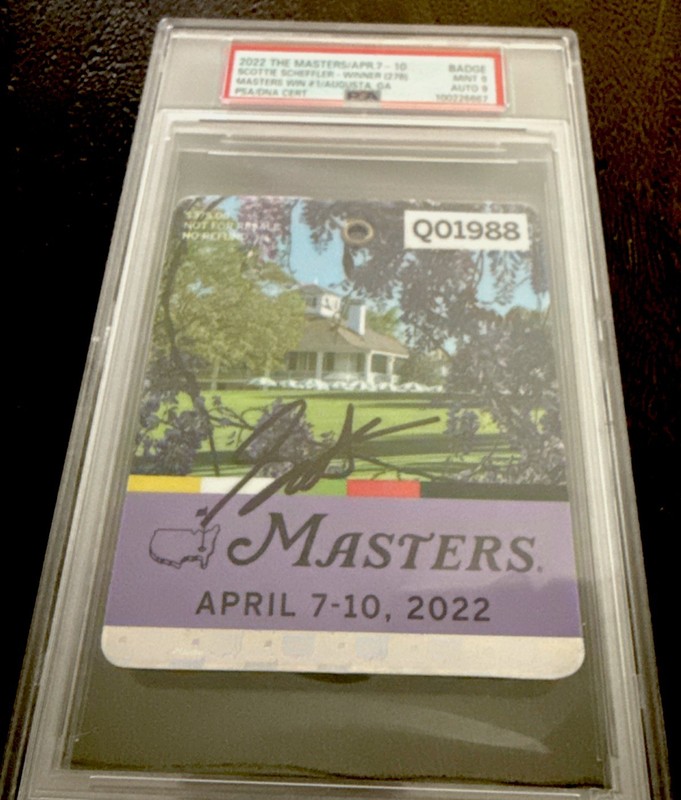 Scottie SCHEFFLER Signed 2022 First MASTERS Winner Badge Autographed PSA 9/9