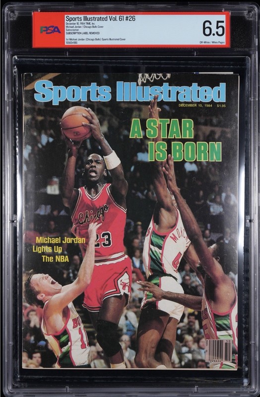 🔥 1984 Sports Illustrated MICHAEL JORDAN GRAIL 1st PRO RC Cover PSA 6.5 no CGC