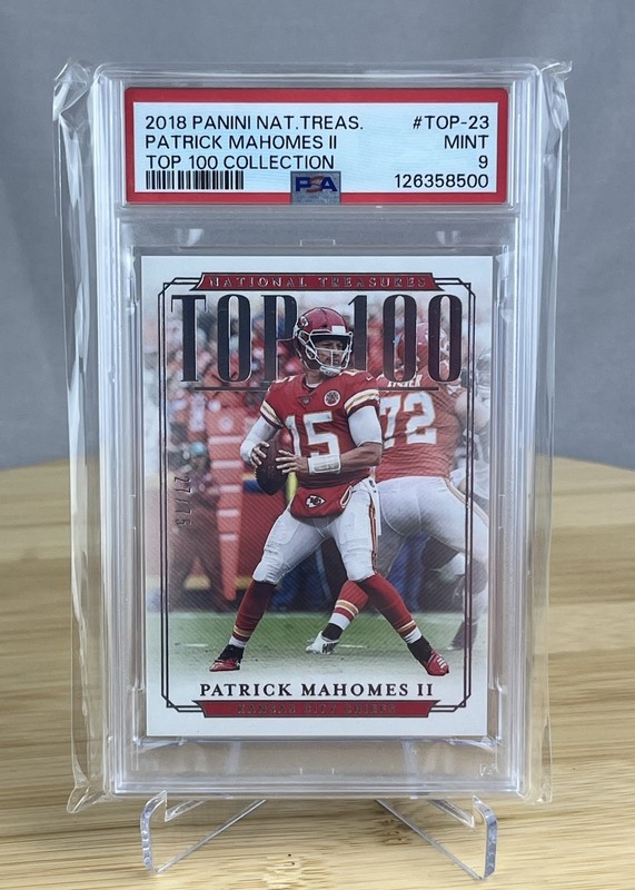 2018 National Treasures TOP-23 Patrick Mahomes II /75 PSA 9 Top 100 Chiefs
