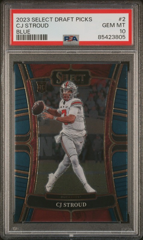 2023 Panini Select Draft Picks #2 Cj Stroud Ohio State Rookie RC Blue PSA 10