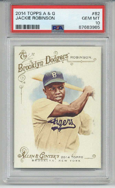 2014 TOPPS ALLEN & GINTER #82 JACKIE ROBINSON CARD DODGERS PSA 10 LOW POP RARE