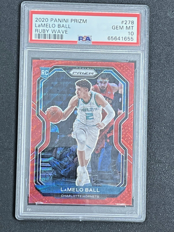 2020 Panini Prizm - LaMelo Ball - #278 Ruby Wave Rookie - Hornets - PSA 10