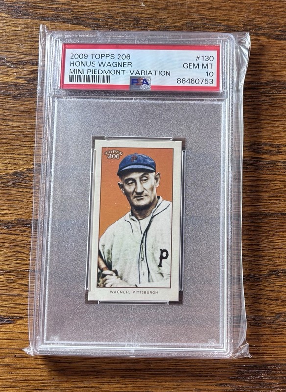 2009 Topps 206 Honus Wagner #130 Mini Piedmont Variation Holding Bat PSA 10 Pop2