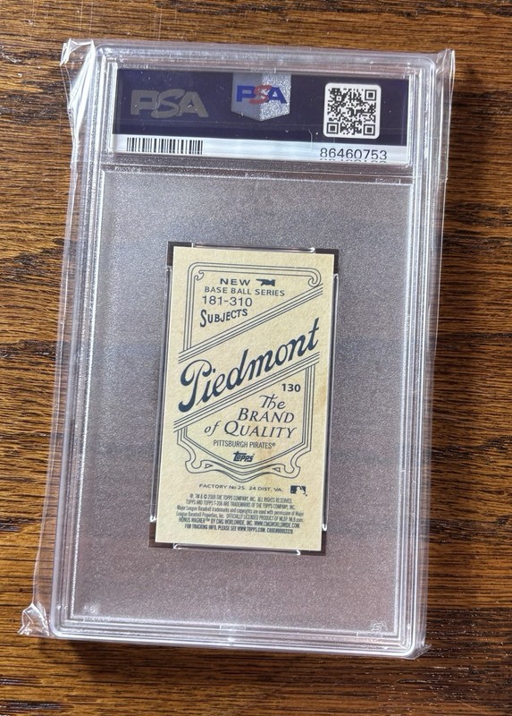 2009 Topps 206 Honus Wagner #130 Mini Piedmont Variation Holding Bat PSA 10 Pop2 view 2