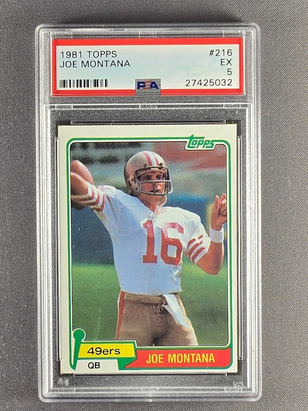 1981 Topps #216 Joe Montana Rookie Card RC PSA 5 EX San Francisco 49ers