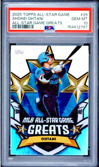 2025 TOPPS ALL-STAR GAME ALL-STAR GAME GREATS #25 SHOHEI OHTANI PSA 10 POP 39