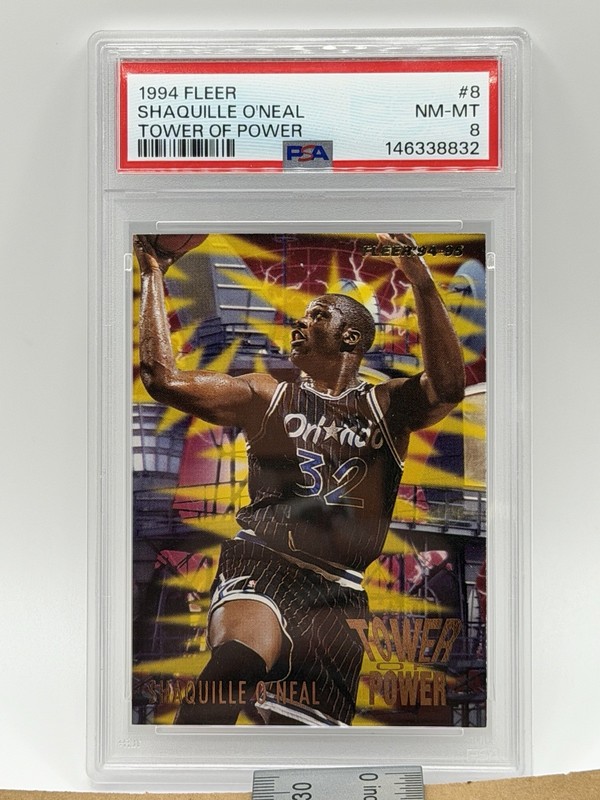 1994-95 Fleer Tower of Power Shaquille O'Neal #8 PSA 8 Orlando Magic NBA