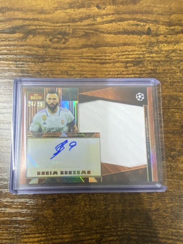 Karim Benzema 2025-26 Topps Deco Match Worn Patch Auto #’ed 24/25 Real Madrid