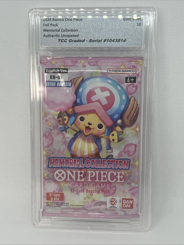 2024 One Piece Memorial Collection Sealed Foil Pack TCC Graded Gem Mint 10 view 2