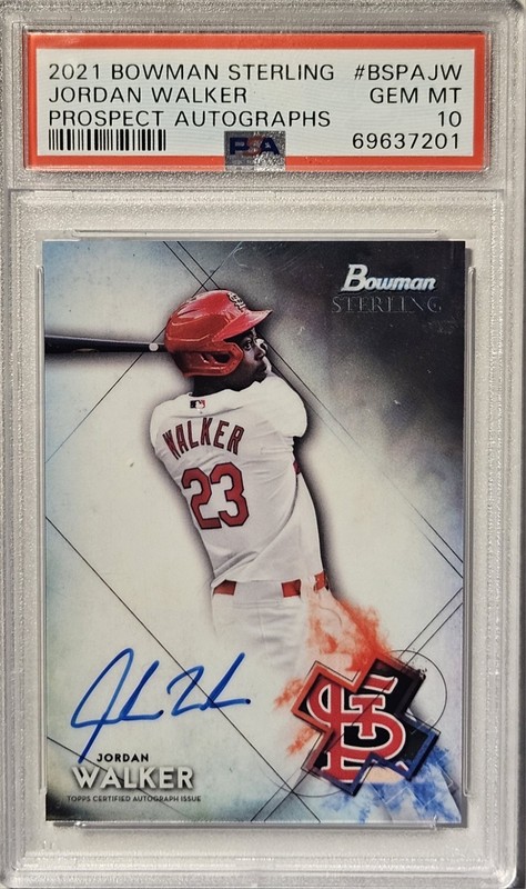 2021 Bowman Sterling Jordan Walker #BSPA-JW Prospect Auto PSA 10 Cardinals 🔥