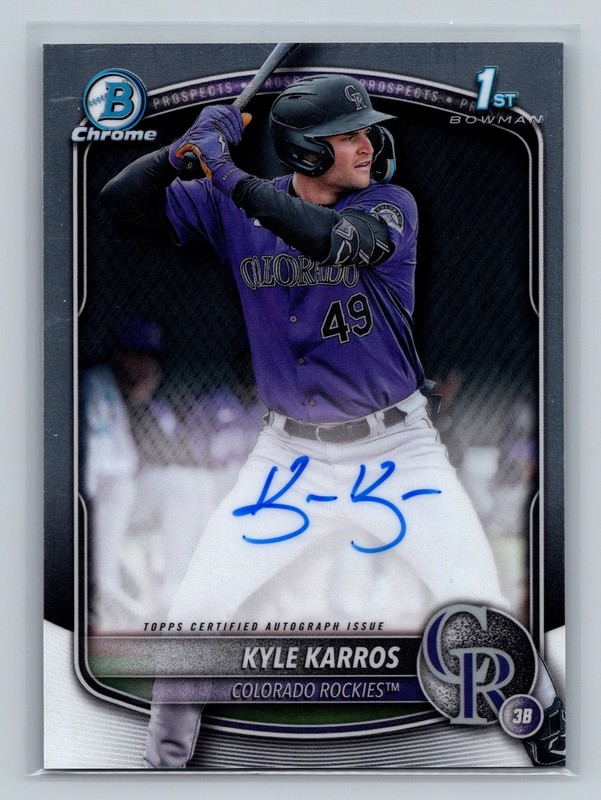 Kyle Karros 2025 Bowman Chrome 1st Auto #CPA-KK Rockies