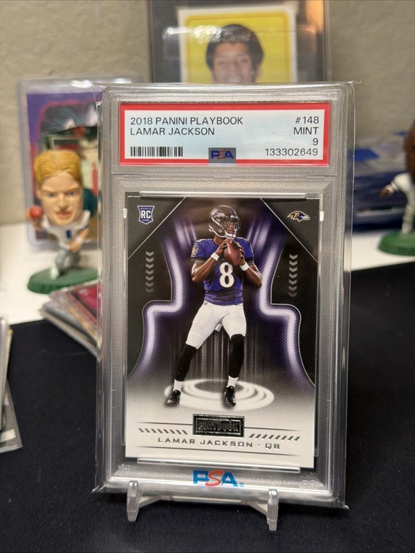PSA 9 2018 Panini Playbook Lamar Jackson Rookie Card #148