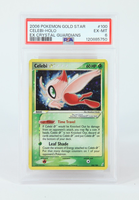 PSA 6 Celebi Gold Star 100/100 EX Crystal Guardians Holo Pokemon Card