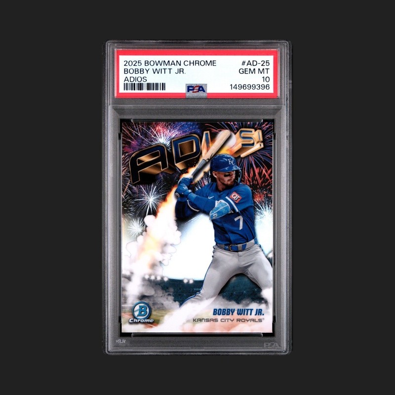 Bobby Witt Jr. 2025 Bowman Chrome Adios #AD-25 PSA 10 Royals