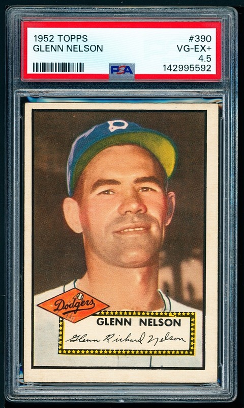 1952 Topps High Number #390 Rocky Nelson - Can HOF Brooklyn PSA 4.5+ Fresh Grade