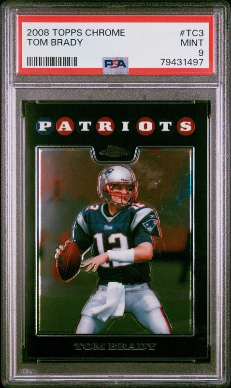 2008 Topps Chrome #TC3 Tom Brady PSA 9 Mint New England Patriots Goat