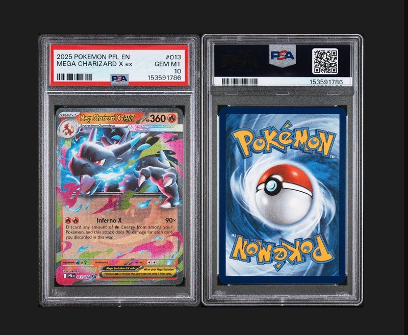 2025 POKEMON PFL EN-PHANTASMAL FLAMES MEGA CHARIZARD X EX 013 PSA 10