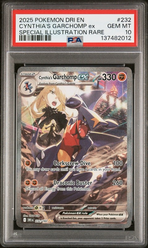 PSA 10 Cynthia’s Garchomp ex 232/182 SIR - Destined Rivals Pokémon