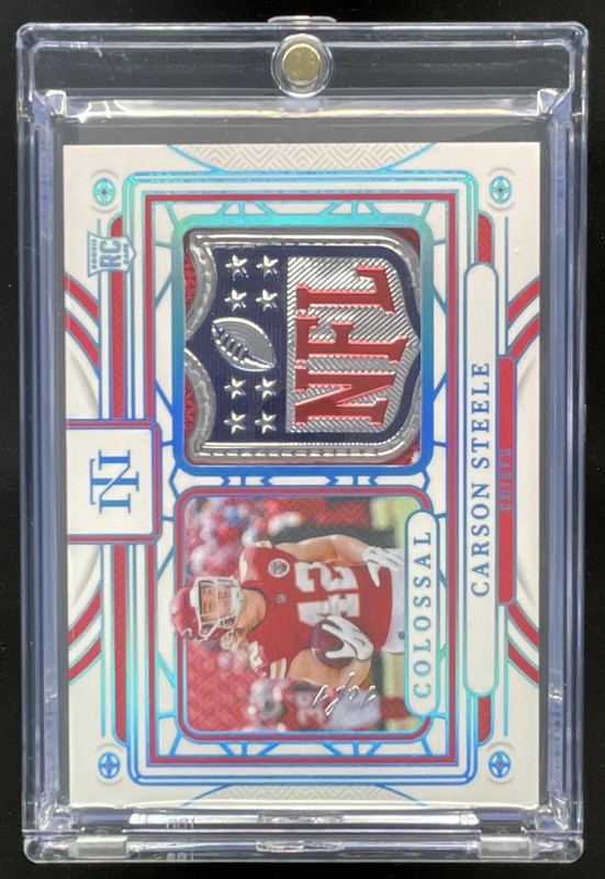 2024 National Treasures Colossal Materials NFL Shield #CSE Carson Steele RC 1/1