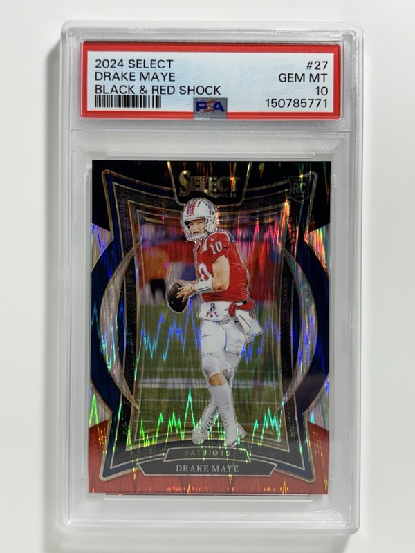 2024 PANINI SELECT BLACK & RED SHOCK #27 DRAKE MAYE ROOKIE RC PSA 10
