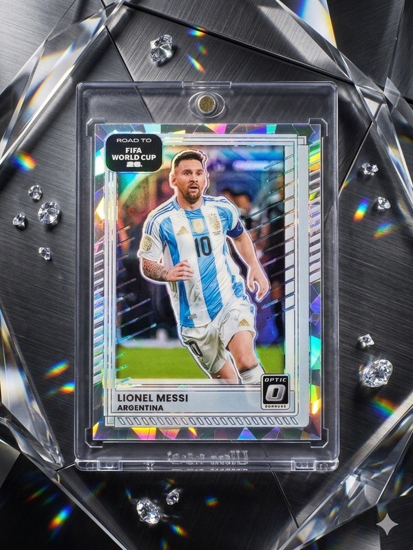 2025-26 Donruss road to World Cup  26Optic cubic ice Lionel Messi Argentina #80