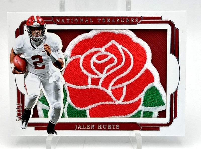 2025 Jalen Hurts National Treasures Collegiate Jumbo Rose Bowl Patch  MVP  **