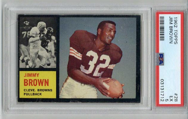 1962 TOPPS #28 JIM JIMMY BROWN CARD CLEVELAND BROWNS PSA 5 WELL CENTERED BEAUTY