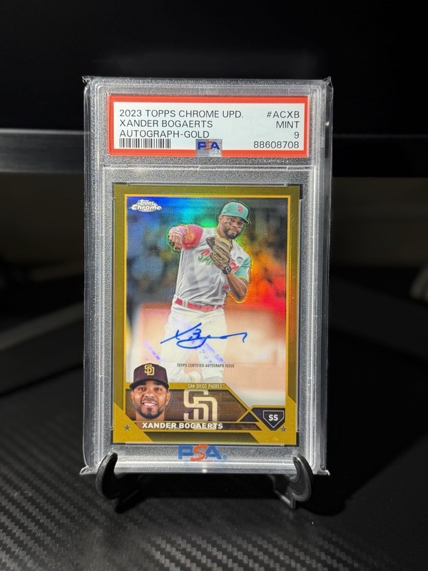 2023 Topps Chrome Update Series Auto Xander Bogaerts #AC-XB Gold /50 PSA 9 MINT