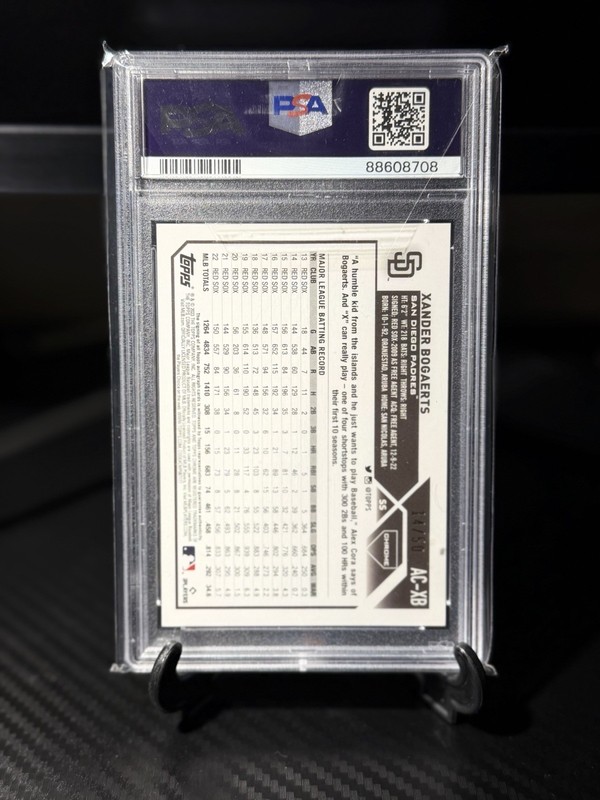 2023 Topps Chrome Update Series Auto Xander Bogaerts #AC-XB Gold /50 PSA 9 MINT view 2