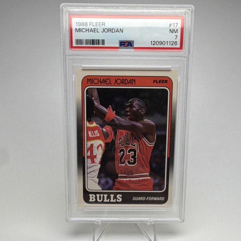 Fleer Michael Jordan #17 PSA 7 Graded Chicago Bulls 1988-89 Fleer Card