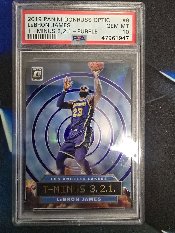 2019-20 Donruss Optic #9 LeBron James T-Minus 3, 2, 1, Purple PSA 10