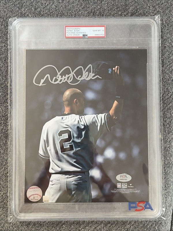 Derek Jeter Signed 8x10 Photo Graded 10 By PSA