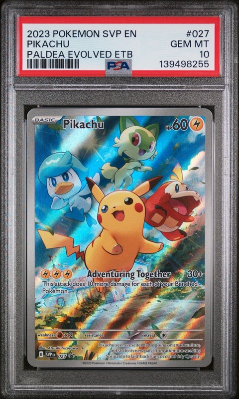 PSA 10 Pikachu SVP 027 Black Star Promo - Paldea Evolved ETB
