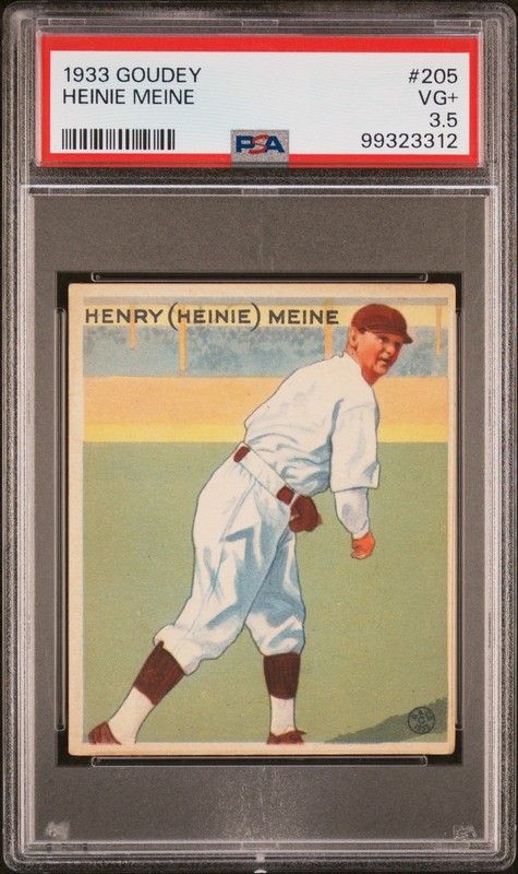 1933 Goudey #205 Heinie Meine PSA 3.5 view 1