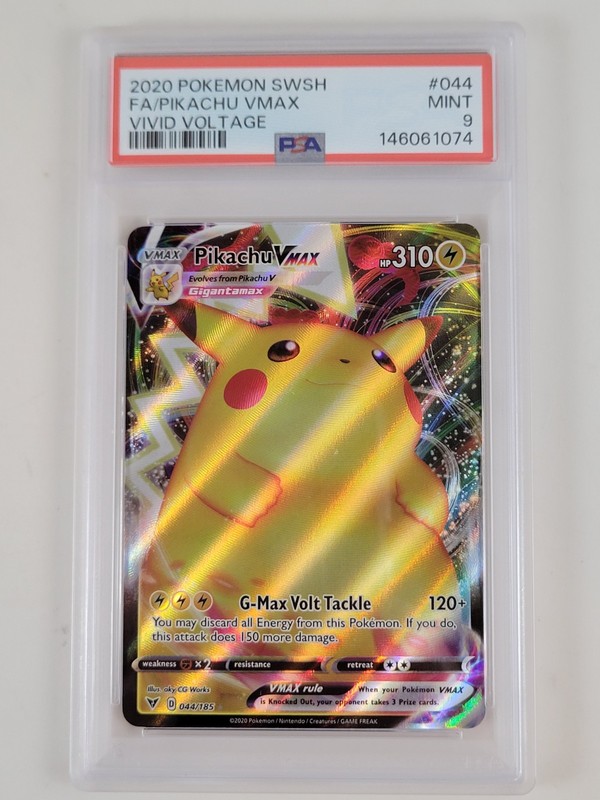 2020 Pokemon SWSH Vivid Voltage #044 Pikachu VMAX PSA 9 Mint Rare Holo FA