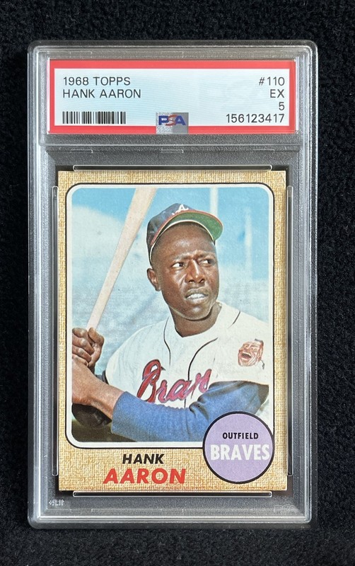 1968 Topps Hank Aaron #110 PSA 5 EX Atlanta Braves HOF Vintage Baseball Card