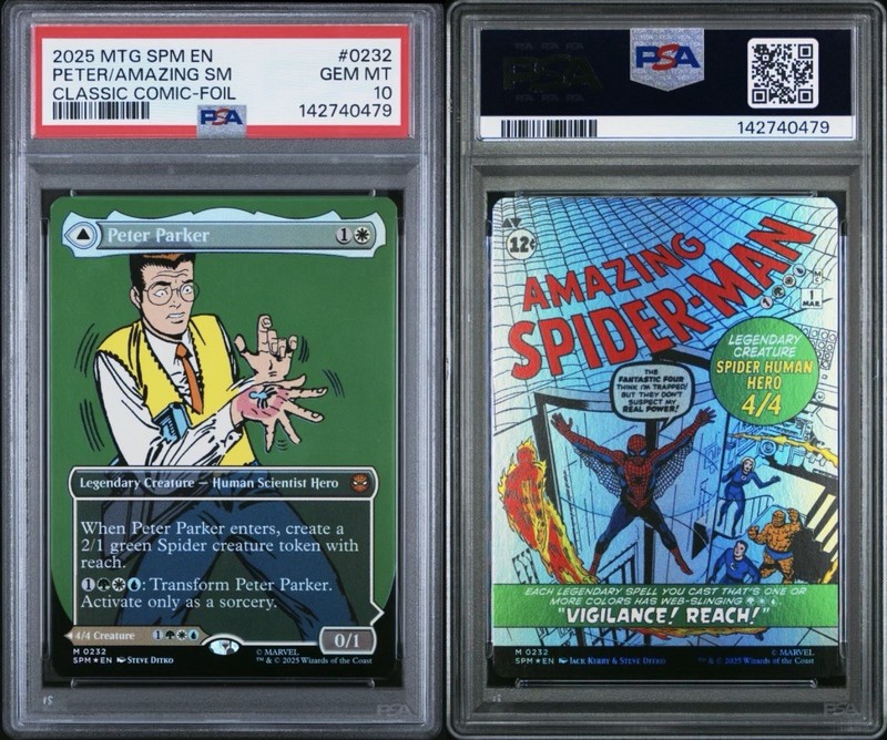2025 MTG MARVEL'S SPIDER-MAN #0232 AMAZING / PETER PARKER COMIC FOIL PSA 10 CGC