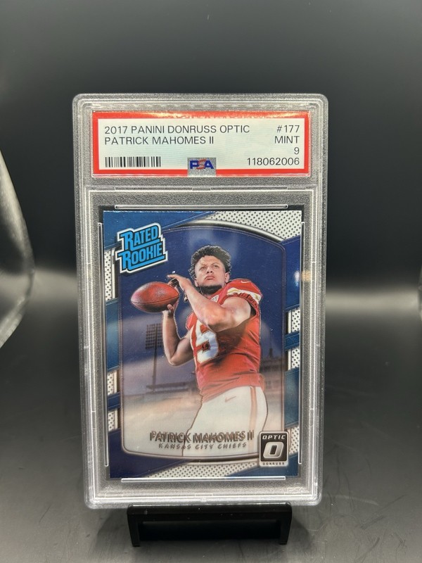 2017 Donruss Optic Rated Rookie Patrick Mahomes II #177 PSA 9 MINT Rookie RC 📈