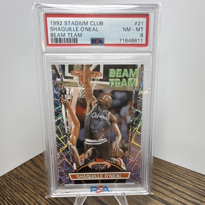 1992 Topps Stadium Club Shaquille O'Neal Beam Team #21 PSA 8 Orlando Magic