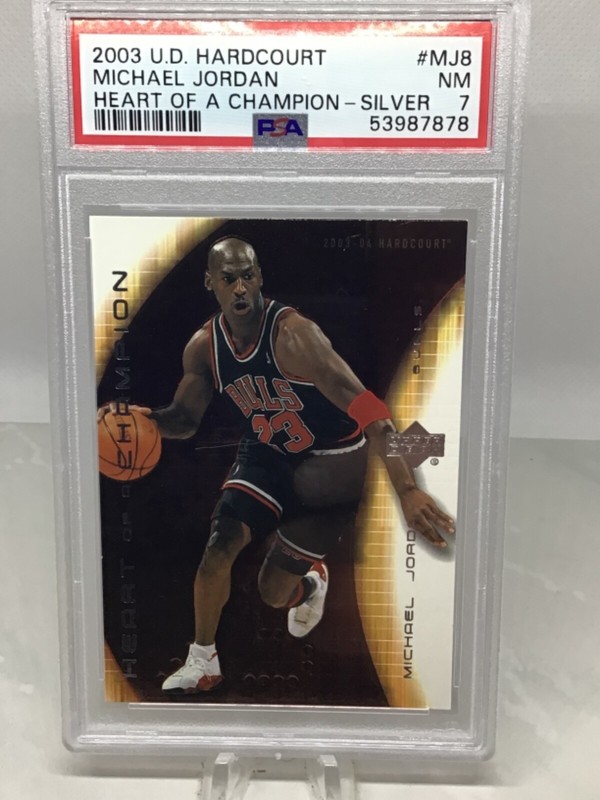 2003 UD Hardcourt Heart of a Champion Silver  #MJ8 Michael Jordan PSA 7