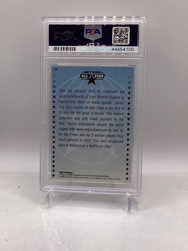 2003 Netpro International Series A/S #82 Serena Williams RC PSA 9 view 2