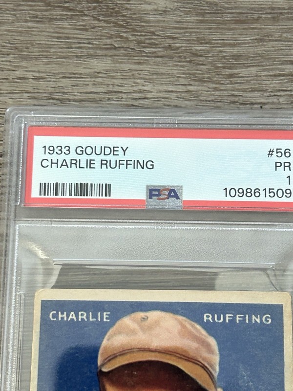 1933 Goudey #56 CHARLIE Red Ruffing Yankees HOF PSA 1 view 2