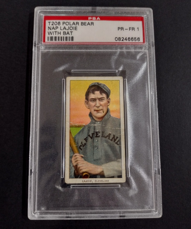 1909 POLAR BEAR T206 NAP LAJOIE (WITH BAT)  PSA 1