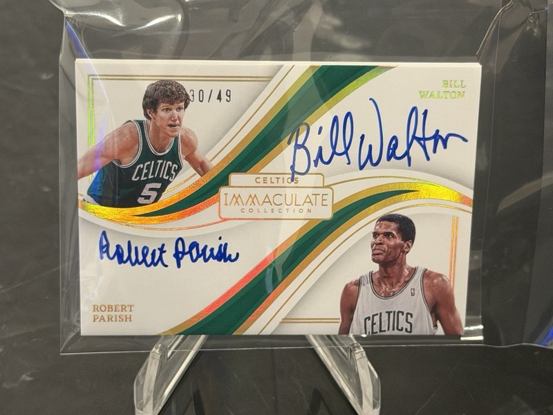 2022 Panini Immaculate Collection Robert Parish Bill Walton Dual Auto Holo /49