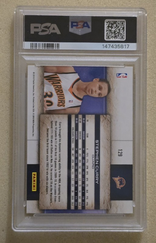 2009-10 Panini Studio STEPHEN CURRY Rookie Auto RC #129 PSA Authentic Signature  view 2